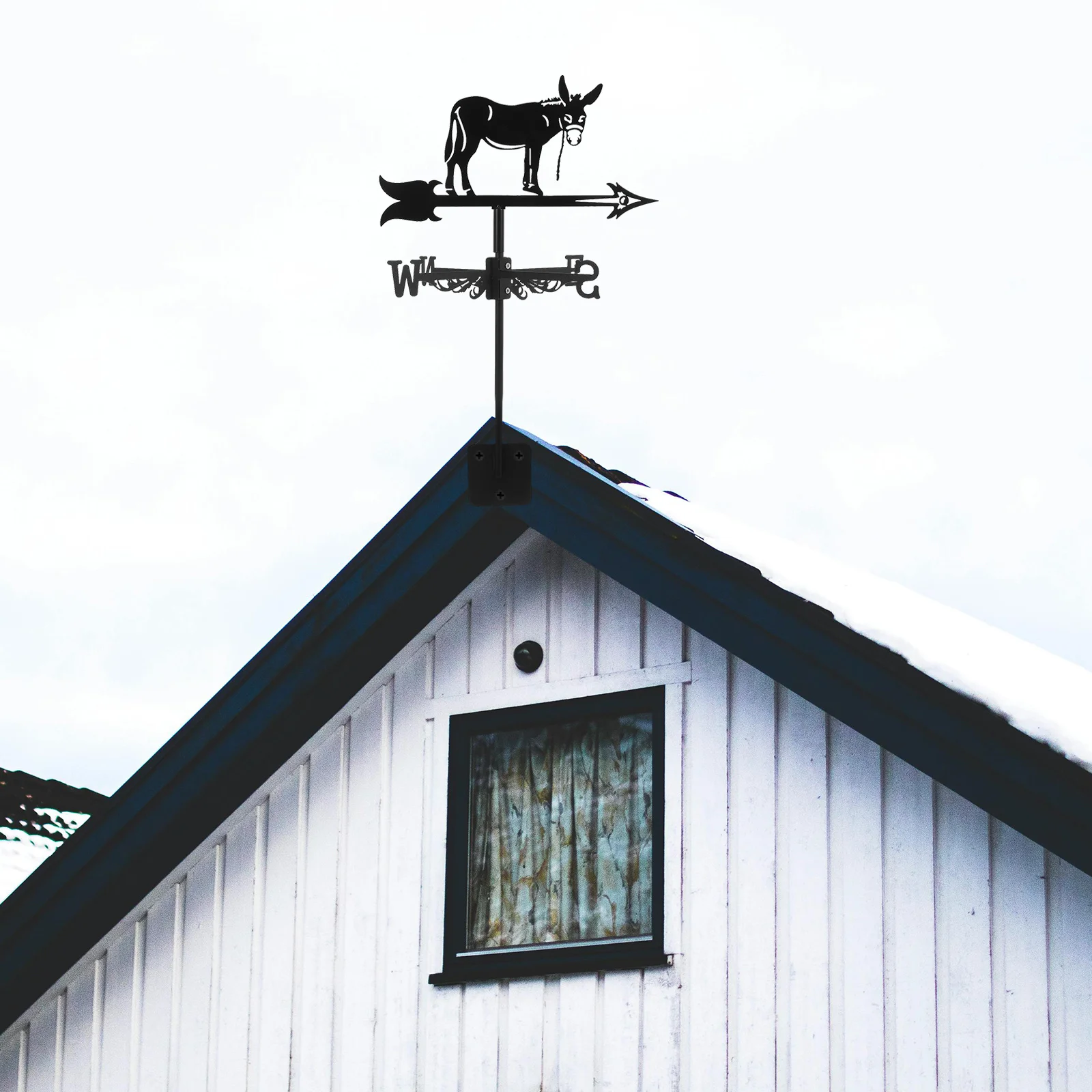 

Donkey Iron Weathervane Rustic Metal Wind Direction Indicator Roof Garden Yard Outdoor Decor Metal Weathervane