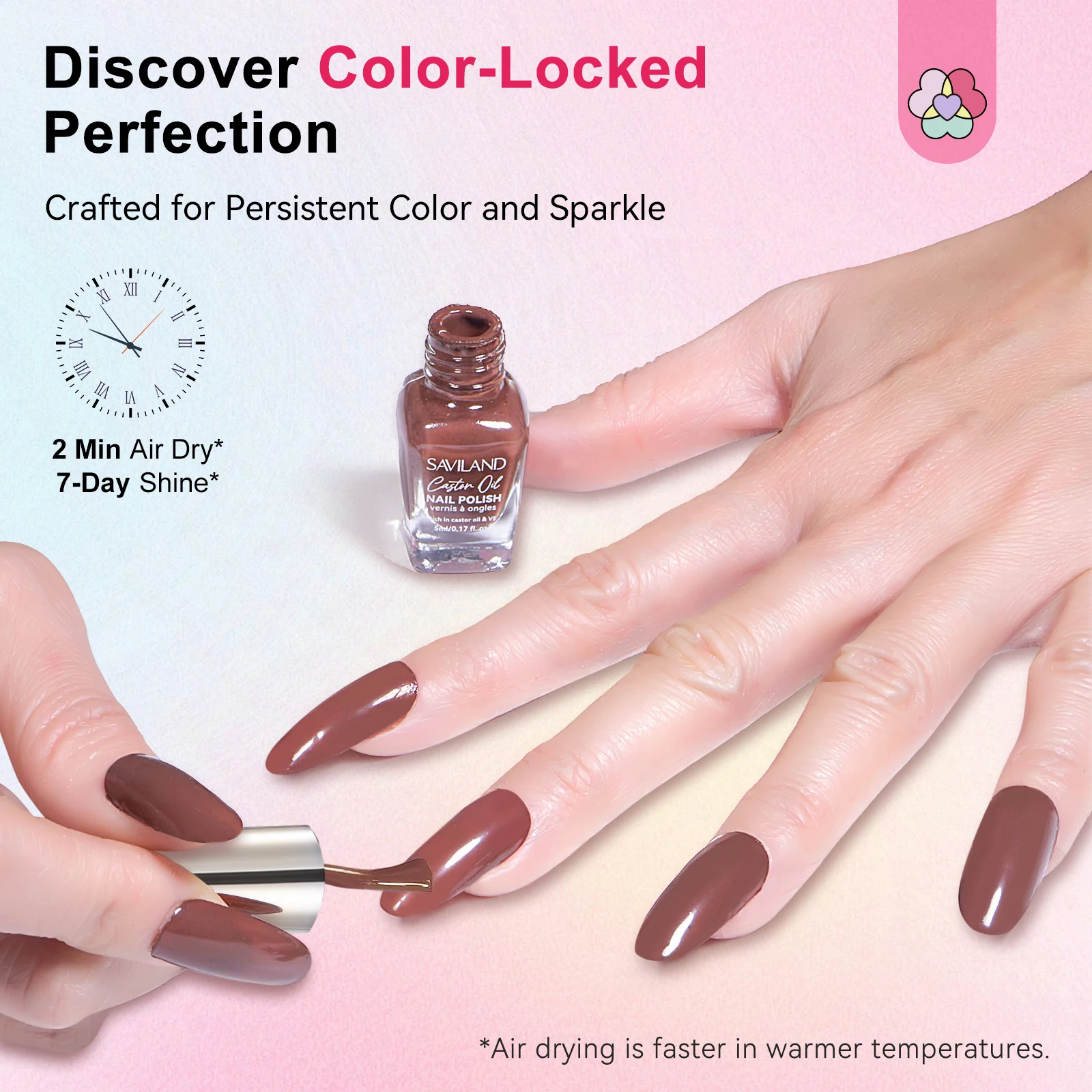 SAVILAND 24 couleurs ensemble de vernis à ongles séchage rapide Kit de vernis à ongles régulier paillettes rose rouge marron doigt en vrac vernis à ongles