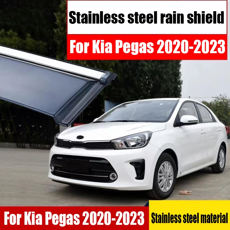 

Для Kia Pegas 2023 2022 2021 2020 автомобильный солнцезащитный козырек из нержавеющей стали хромированный козырек от дождя автомобильные аксессуары