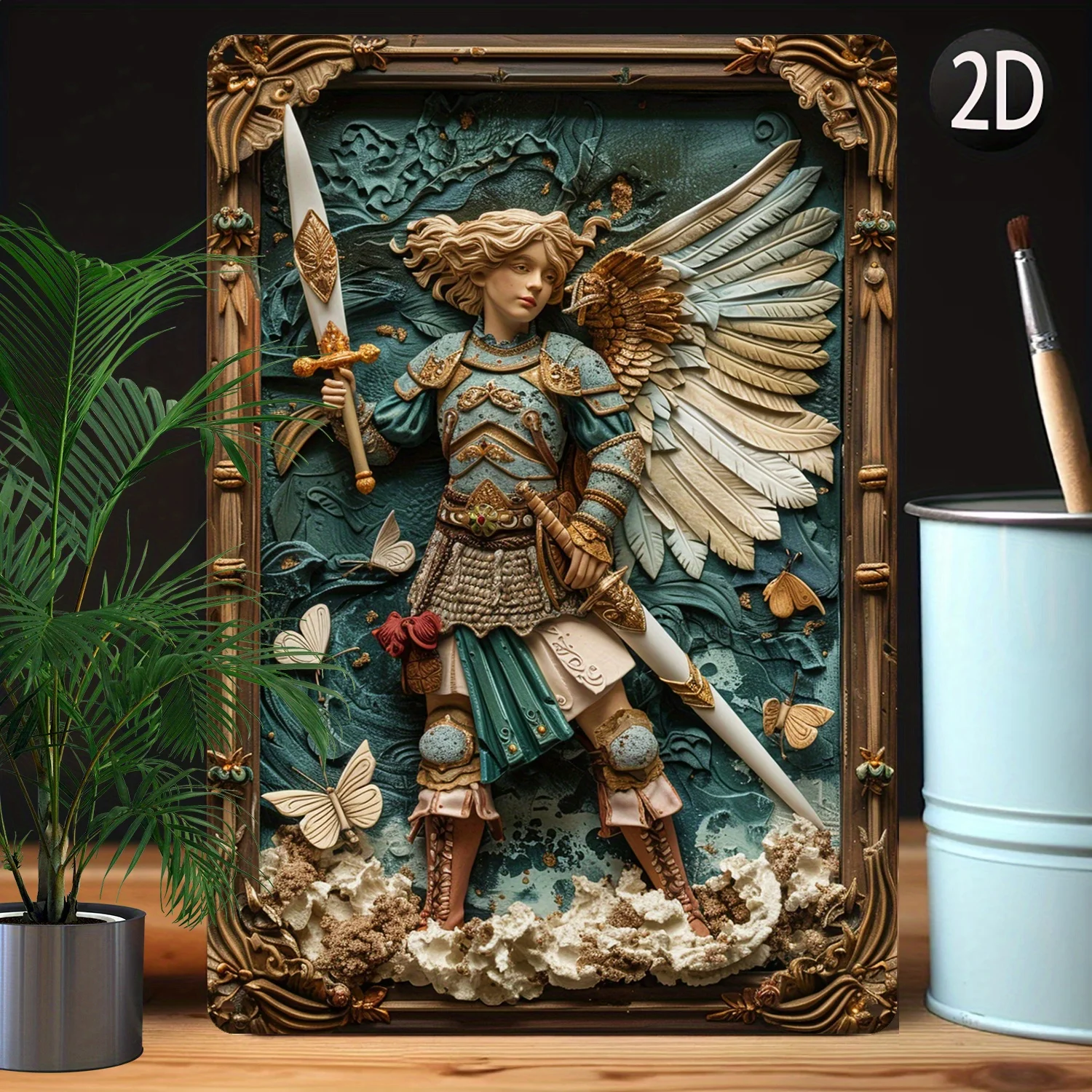 1pc Valkyrie Germanic Mythology Inspired Aluminum Art - 8x12 Inch Moisture Resistant Wall Decor with High Bend Resistance for Ho