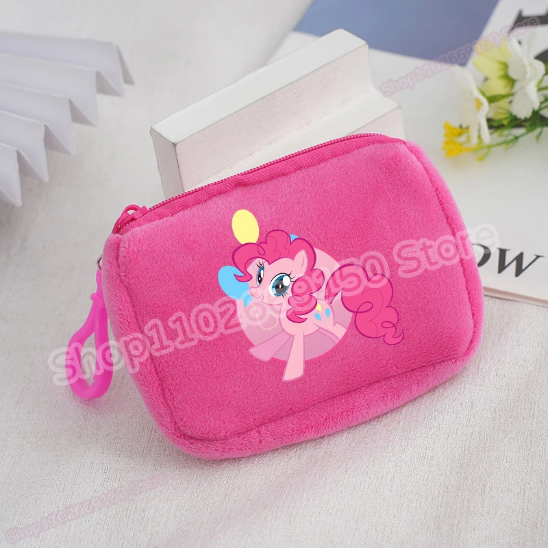 My Little Ponys Kids Anime Plush Coin Purse Girls Boys Cute Mini Wallet Children Cartoon Printed Moneybag Kawaii Pendant Gifts