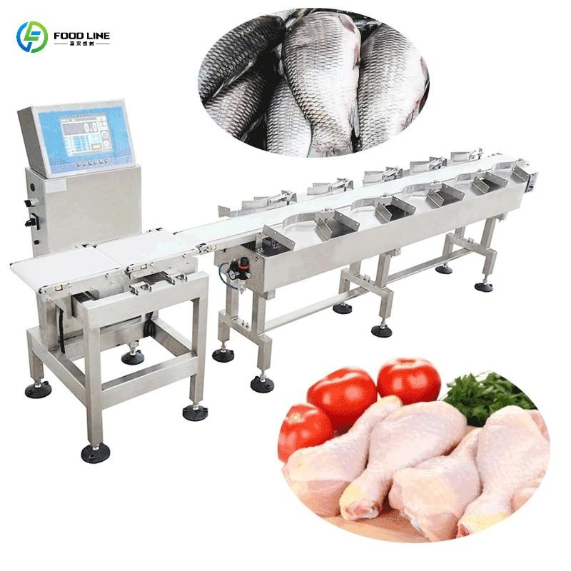 Food Grade Stainless Steel Fish Shrimp Meat Automatic Weight Grading Machine