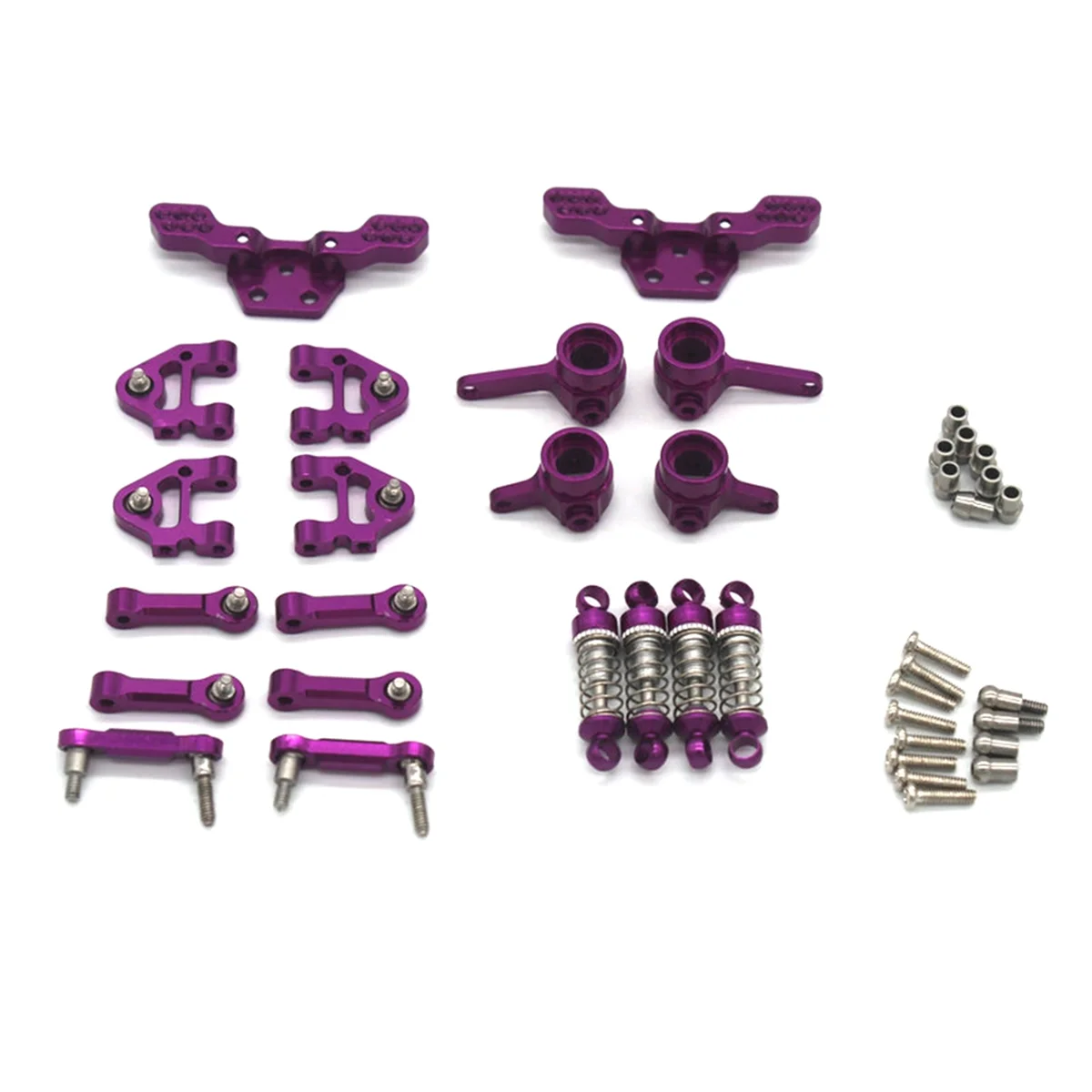 For Wltoys 284131 284010 284161 K989 K969 1/28 RC Car Metal Upgrade Parts Shock Absorber and Shock Mount Purple