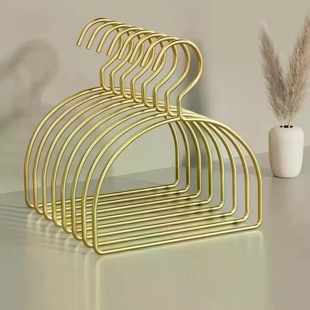 Multi-function Gold Scarf Hangers Half Round Iron Pants Shelf Smooth Polished Finish Tie Hooks for Adult