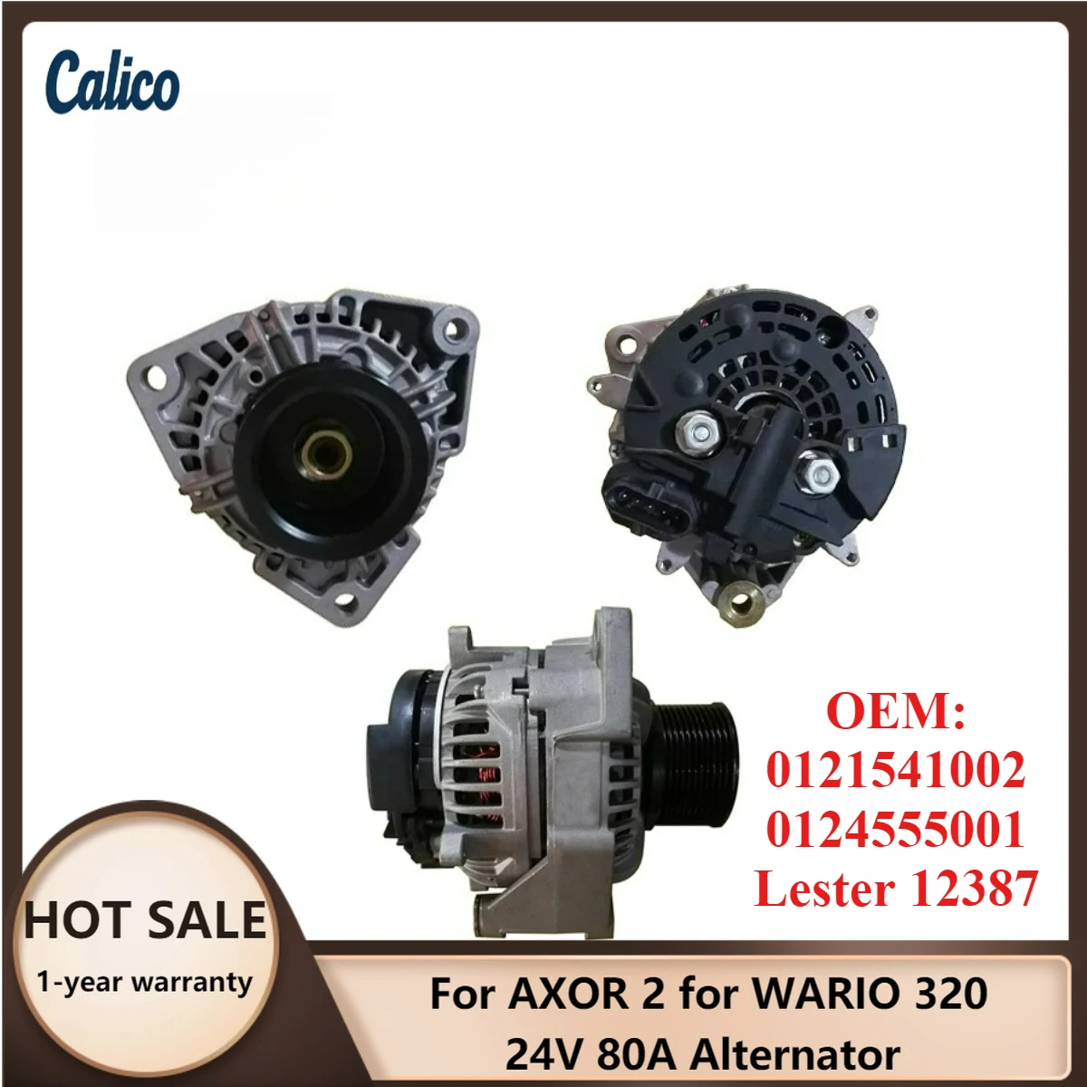 

Exclusive Production Suitable for AXOR 2 for WARIO 320 24V 80A Alternator 0121541002 0124555001 Lester 12387