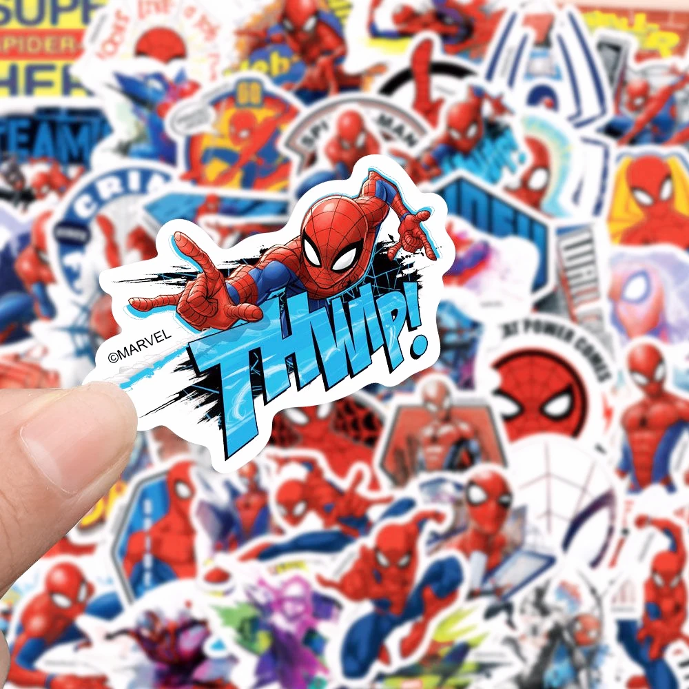 50/250PCS New Spiderman Superhero Stickers Avenger Skateboard Guitar Laptop Luggage Cartoon Waterproof Sticker Kid Toys