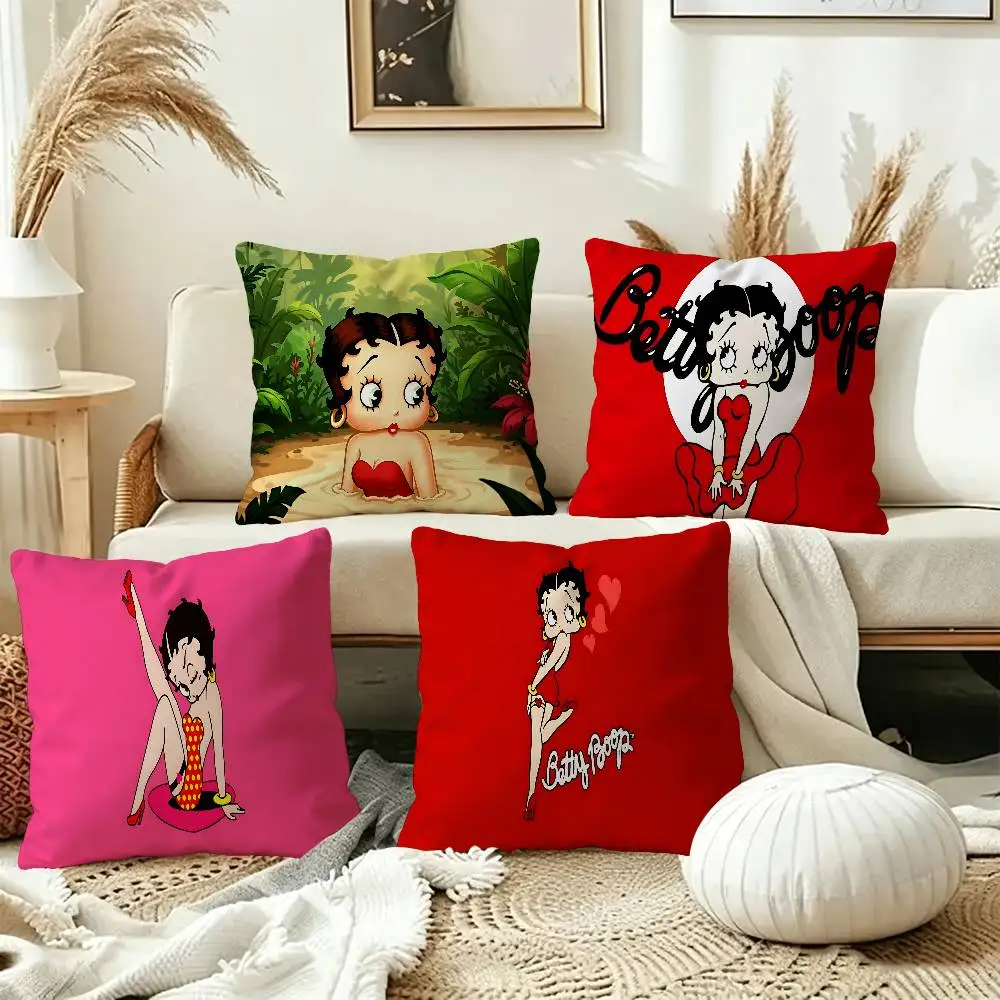 Hot Cartoon B-Betty B-BoopES Cushion Cover Polyester Sofa Cushions Decorative Throw Pillows Home Decoration Pillowcover