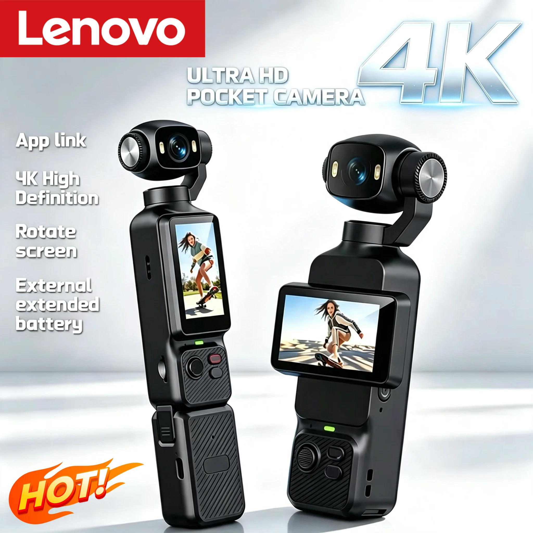 Outdoor Lighting Video - Lenovo 4K Handheld-Gimbal-Actionkamera HD mit 180°
