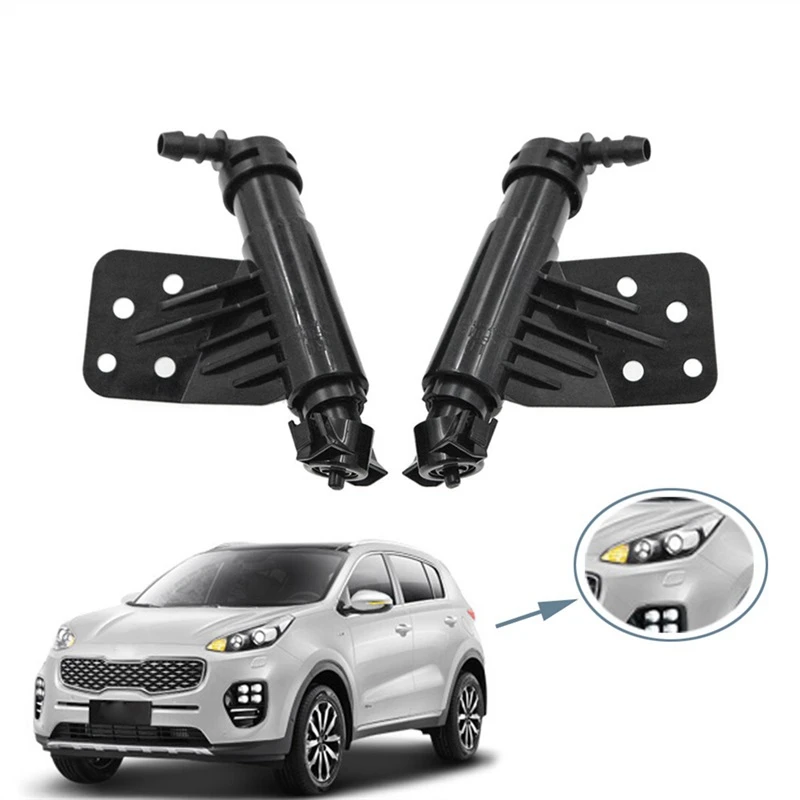 1Pair Car Headlight Cleaning Water Sprayer 98671-F1000 98672-F1000 For Kia Sportage KX5 2016-2018 Left & Right