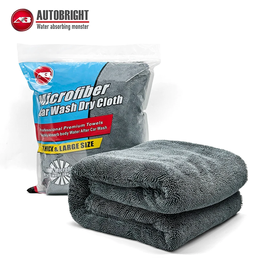 AUTOBRIGHT ستوكات 60*90 سنتيمتر 1300gsm واحد مسح تجفيف منشفة غسيل السيارات القماش قسط القماش رشاقته لينة المهنية تنظيف السيارات