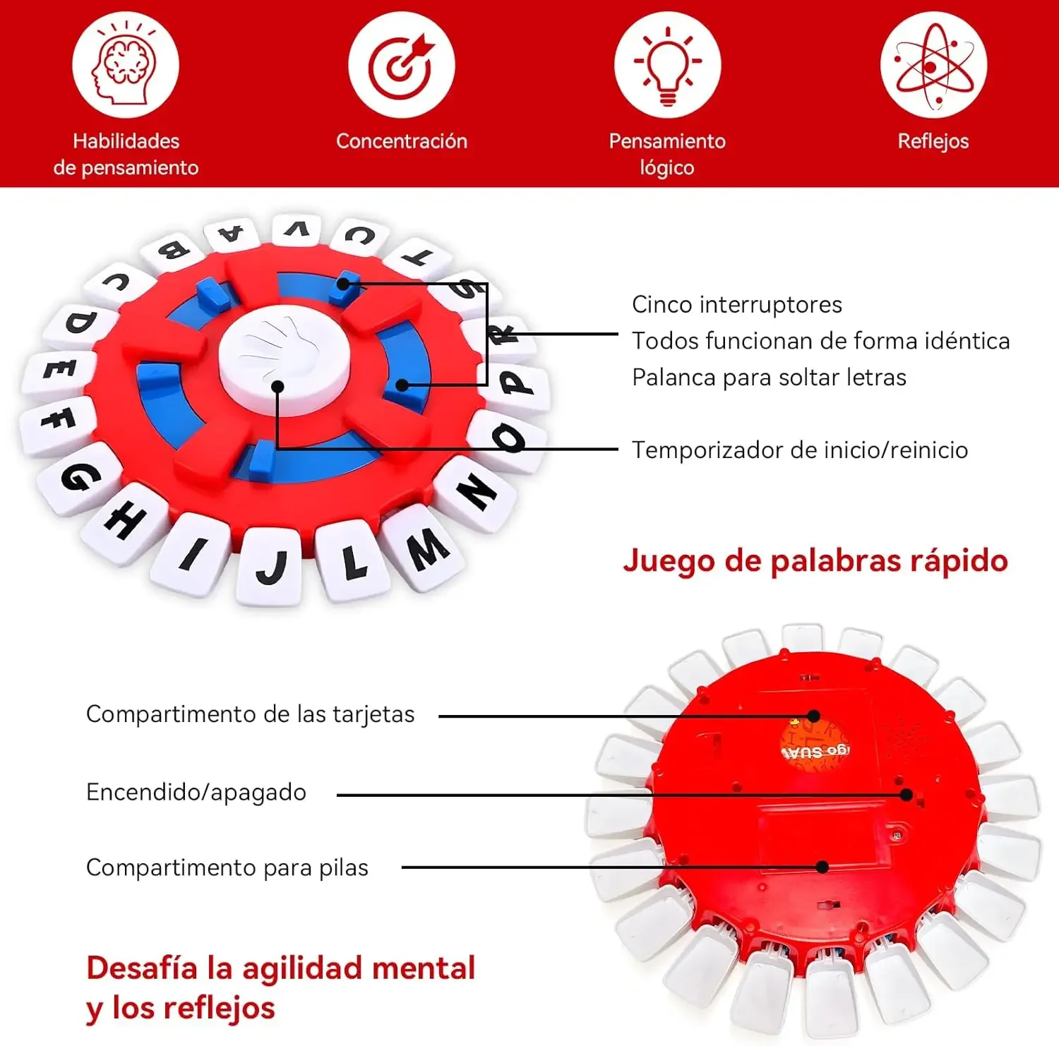 เกมไพ่ครอบครัวใหม่ที่สนุกสนาน - เกมกระดานเรียนภาษาสเปนสำหรับผู้ใหญ่และเด็ก พกพาสะดวก ผลิตจากวัสดุ ABS เกมคำศัพท์ภาษาสเปน