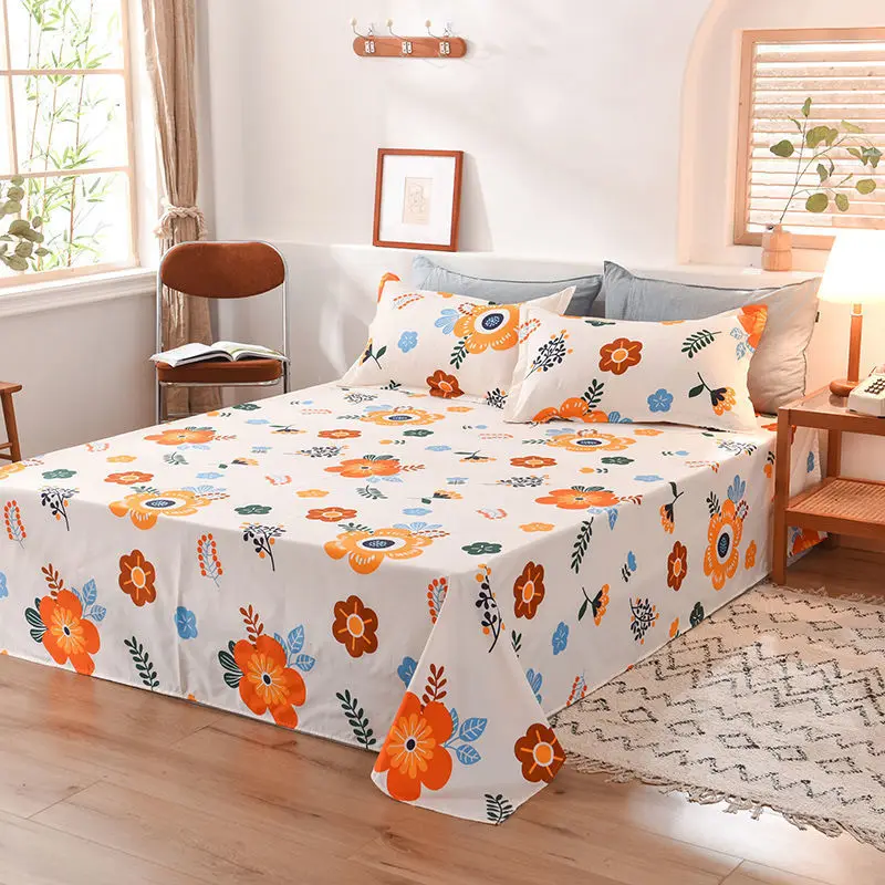 Double Single Bed Sheets Skin-friendly room ding Comfortable Dust-proof  Covers Dorm Students Flat Sheet Four Seasons