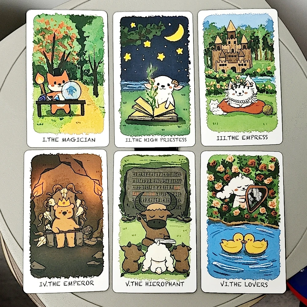 BOJI Journey Tarot, 78 Rider-Waite 타로 데크 10.3*6cm BOJI의 타로 세계 여행을 포착