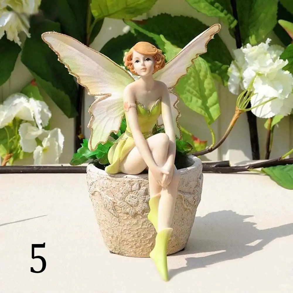 

Beautiful Girl European For Birthday Wedding Fly Home Ornament Garden Fairy Miniatures Angel figurines Flower fairy Car Decor