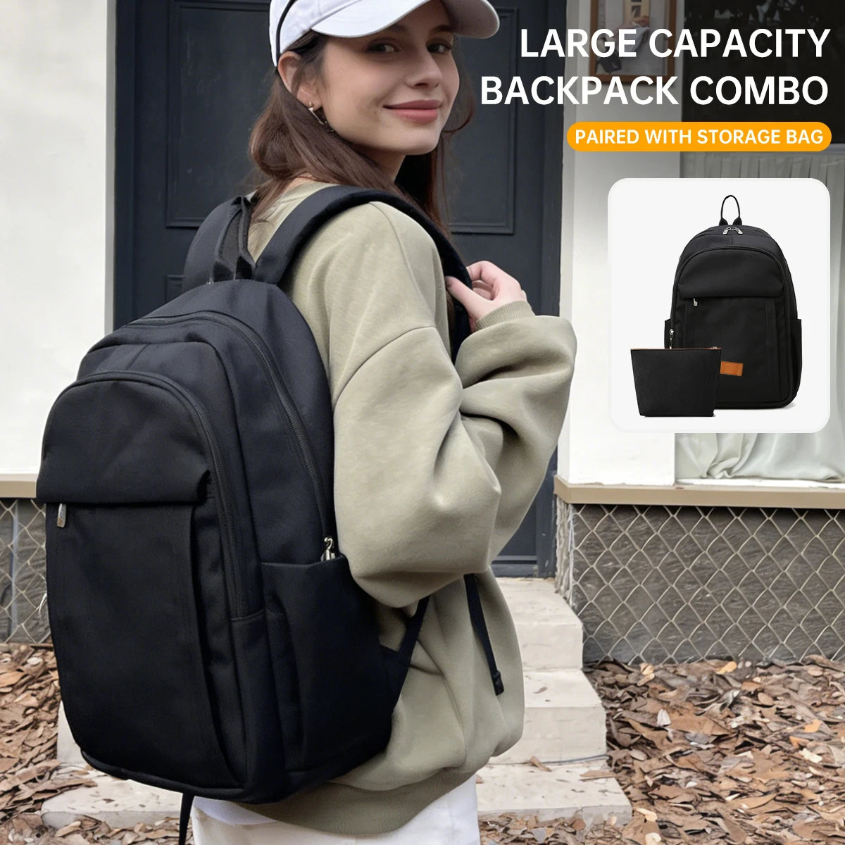 

American-Style Lightweight and Burden-Reducing Backpack for Women, Large-Capacity Junior High School and High School Commuter School Bag, Outdoor Mountaineering Travel Backpack for Men