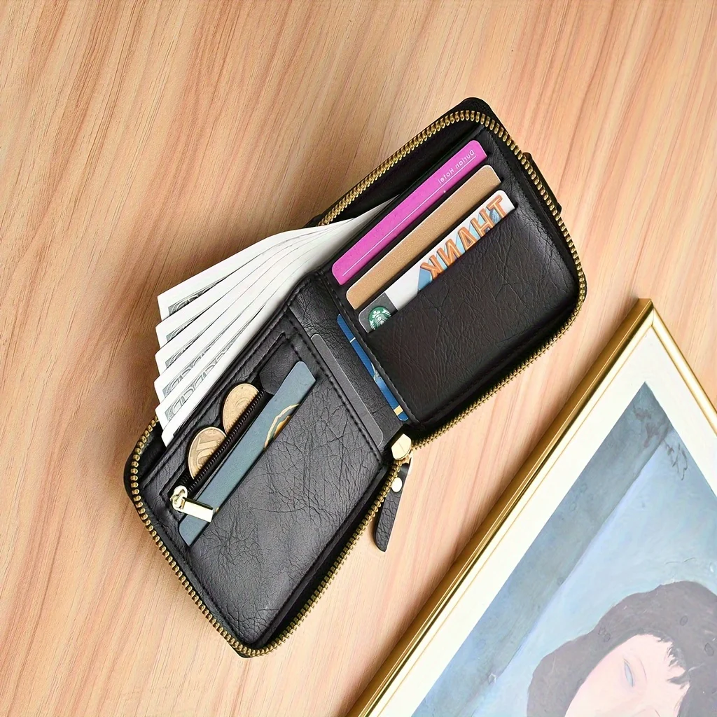 Vintage-Geldbörse für Herren aus PU-Leder mit individuellem Namen und personalisierten, perfekten Geschenken für Trauzeugen, Jubiläum, Vatertag, Weihnachten – Detail 2