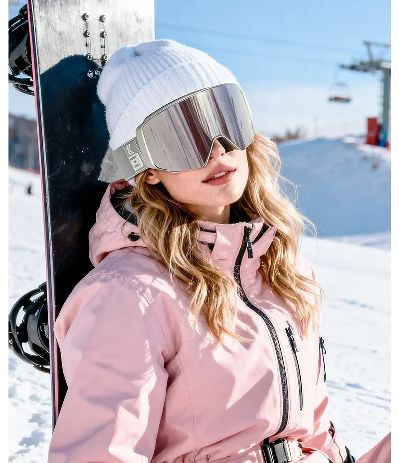 Kapvoe Neue Flip-Over Magnetische Photochrome UV400 Schneebrille Ski Herren Schneemobil Antibeschlag Snowboardbrille Damen Skiausrüstung – Detail 20
