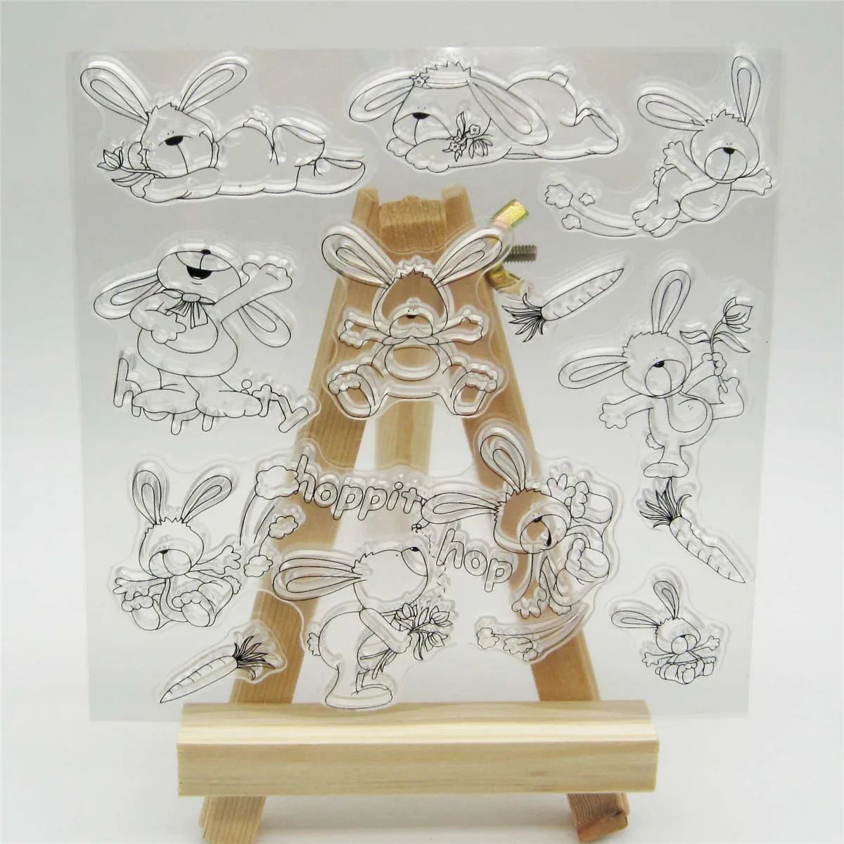 Transparent Silicone Rubber Stamp and Metal Die Sheet Cling, A Group of Rabbits, DIY Scrapbooking, Cute Pattern, Photo Album