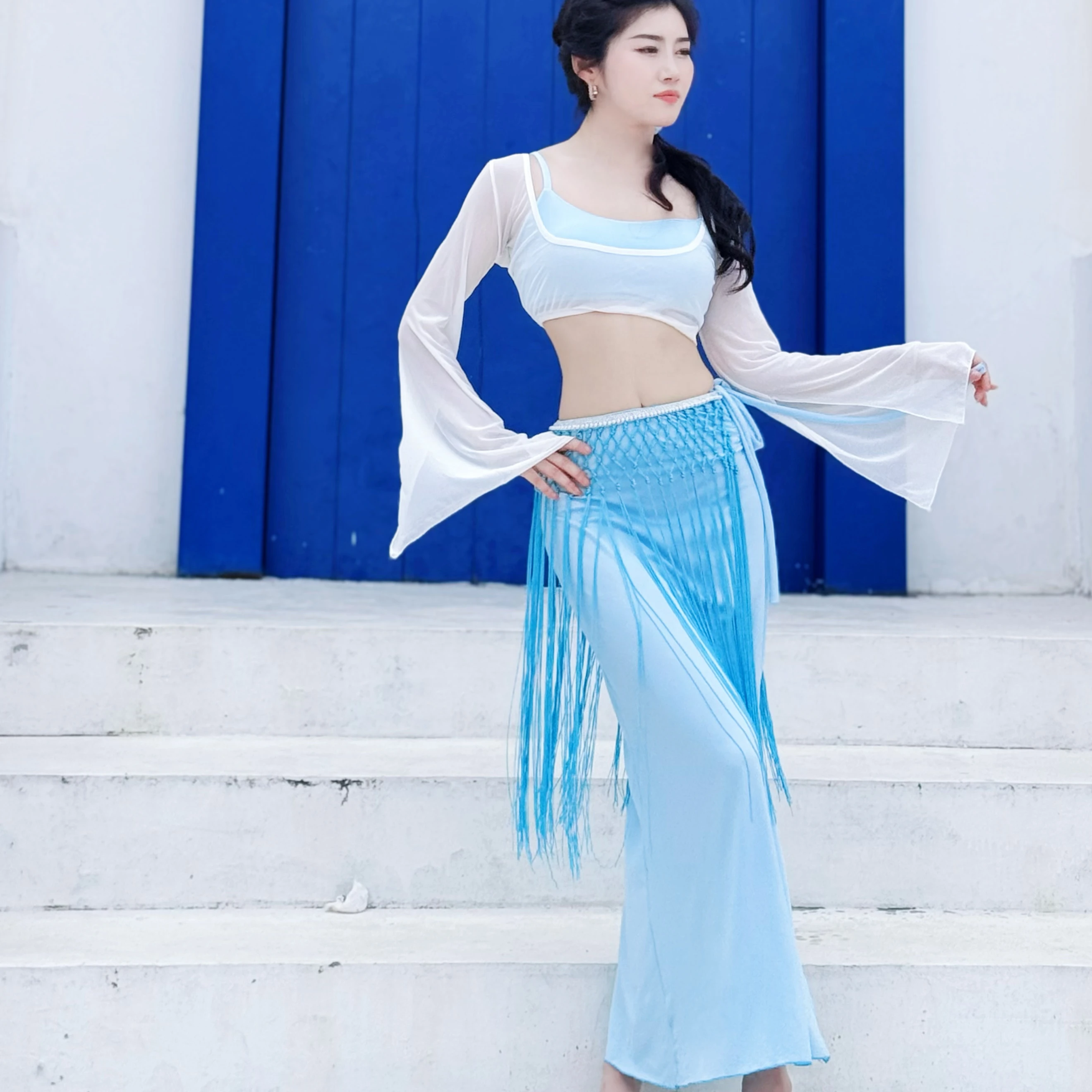 bellydance performance costume for women sexy and slimming temperament set adult oriental dance professional practice outfit