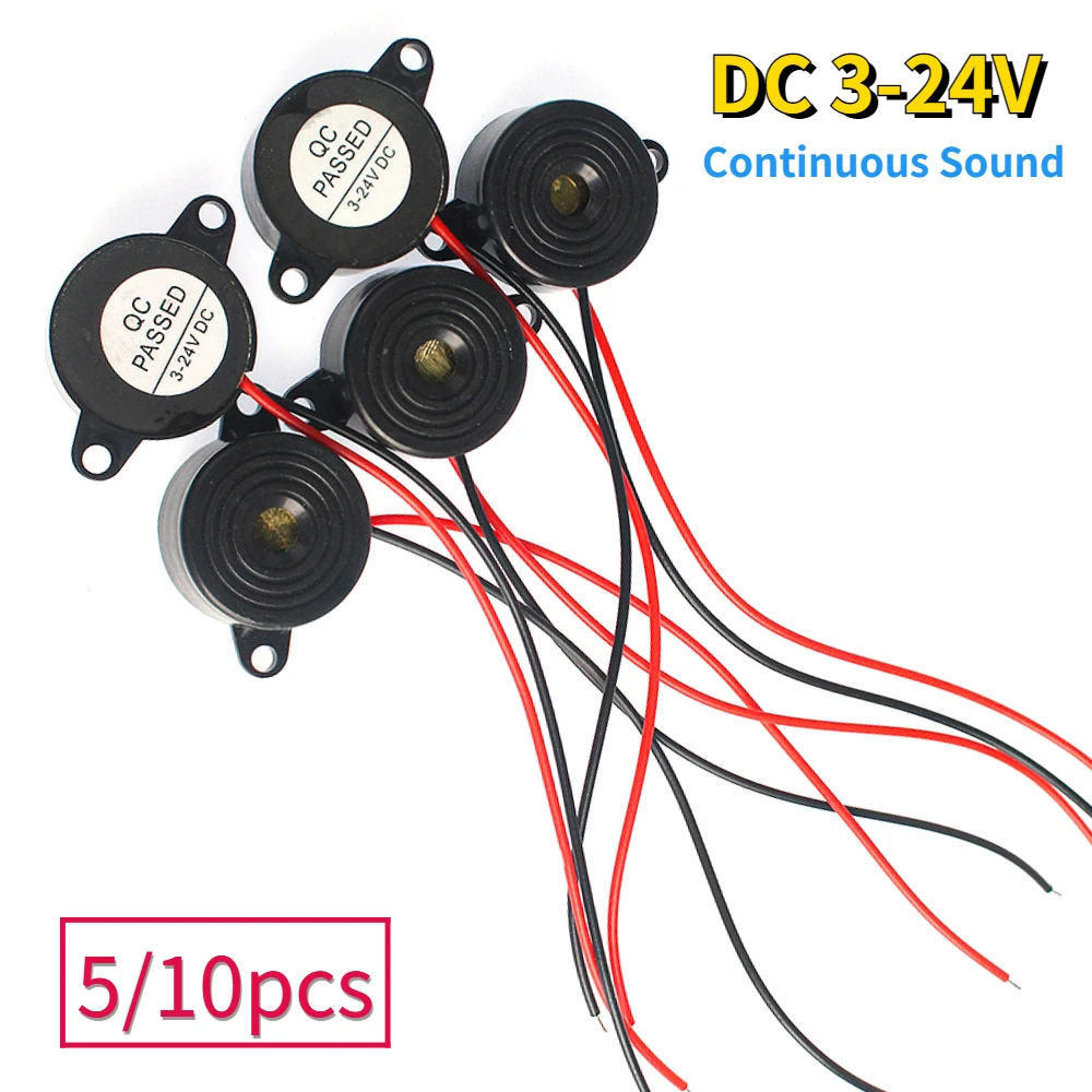 5/10PCS SFM-20B DC3-24V Continuous Sound Buzzer 3-24V Active Piezo Electronic Buzzer Alarm for Arduino Car Van