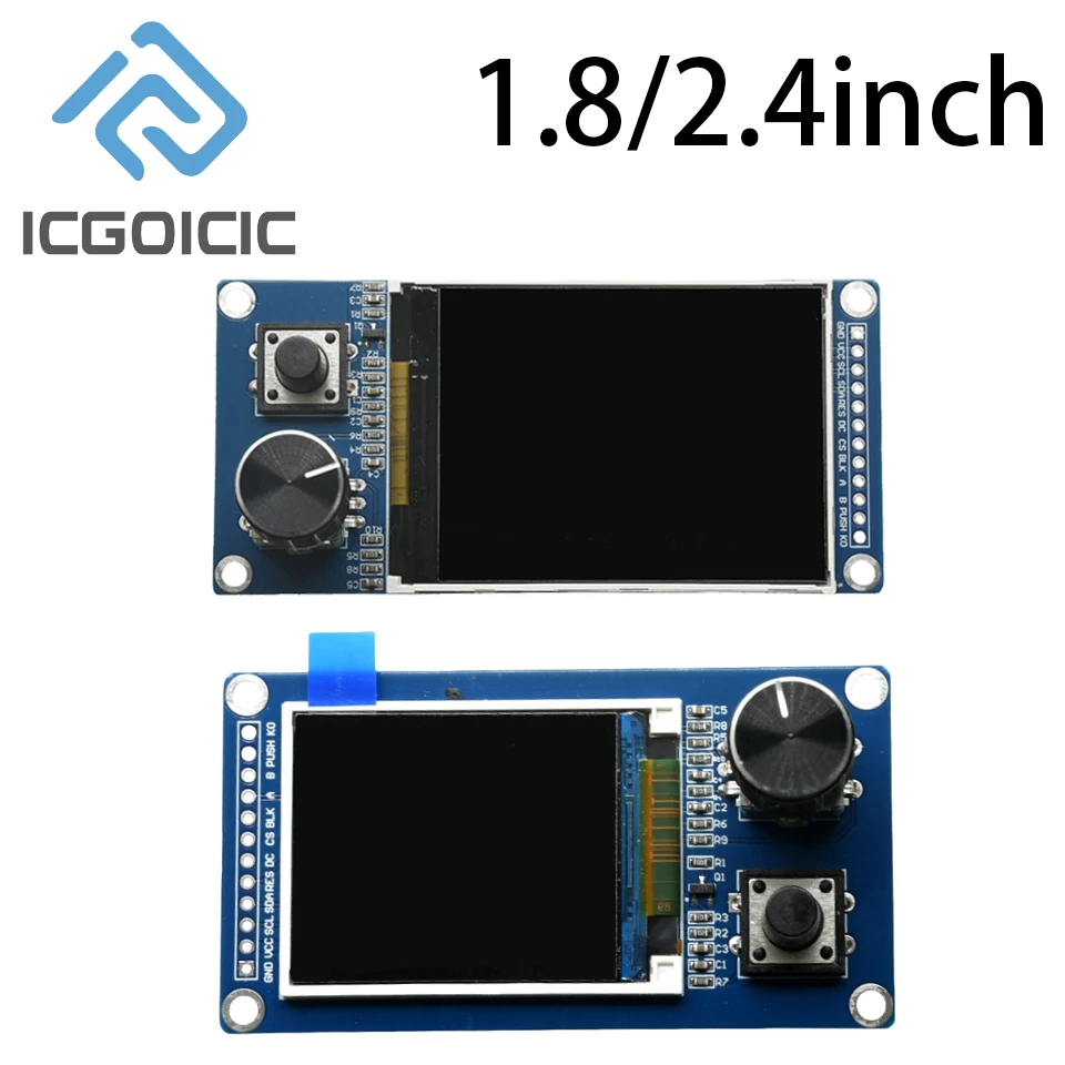 Écran LCD TFT 1.8 2.4 pouces SPI ST7735S ST7789 avec module d'encodeur rotatif EC11, kit de développement électronique pour Arduino DIY