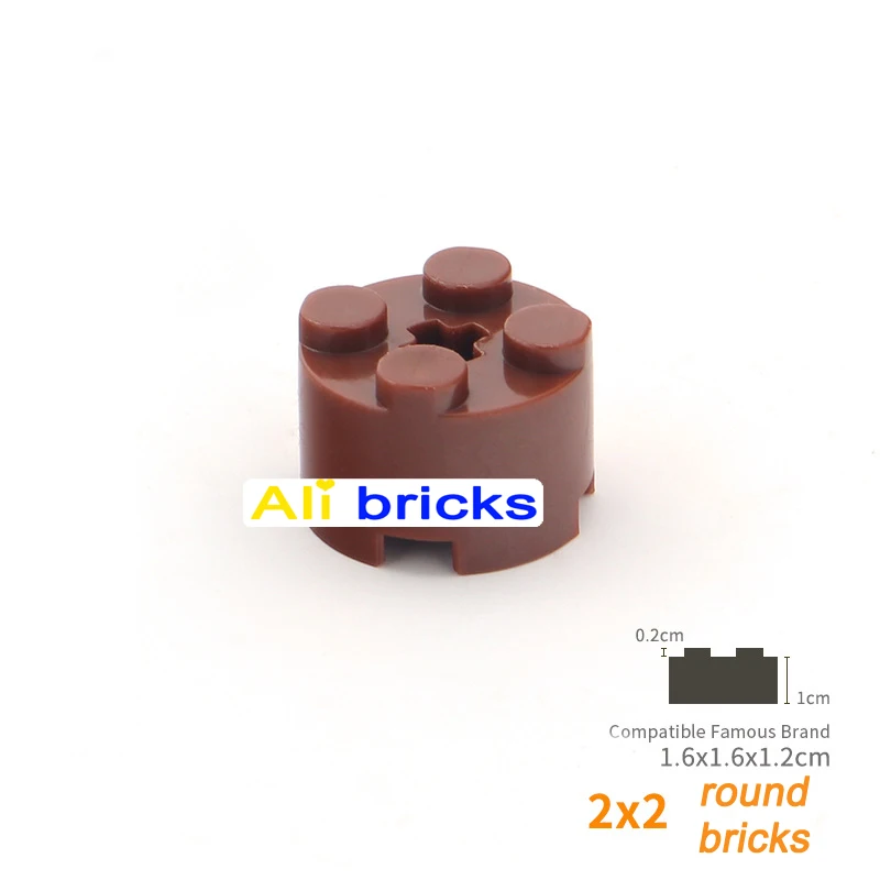 30pcs Bulk Building Blocks Thick Figures Bricks Cylinder 2x2Dots Educational Creative Size Compatible With 6143 Toy for Children