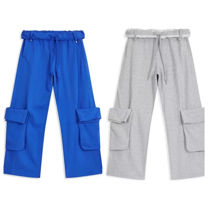 

Summer New Open YY 25 Loose Fit Casual Pants with Draping Design Large Pockets Women's Polyester Fiber Long Trousers