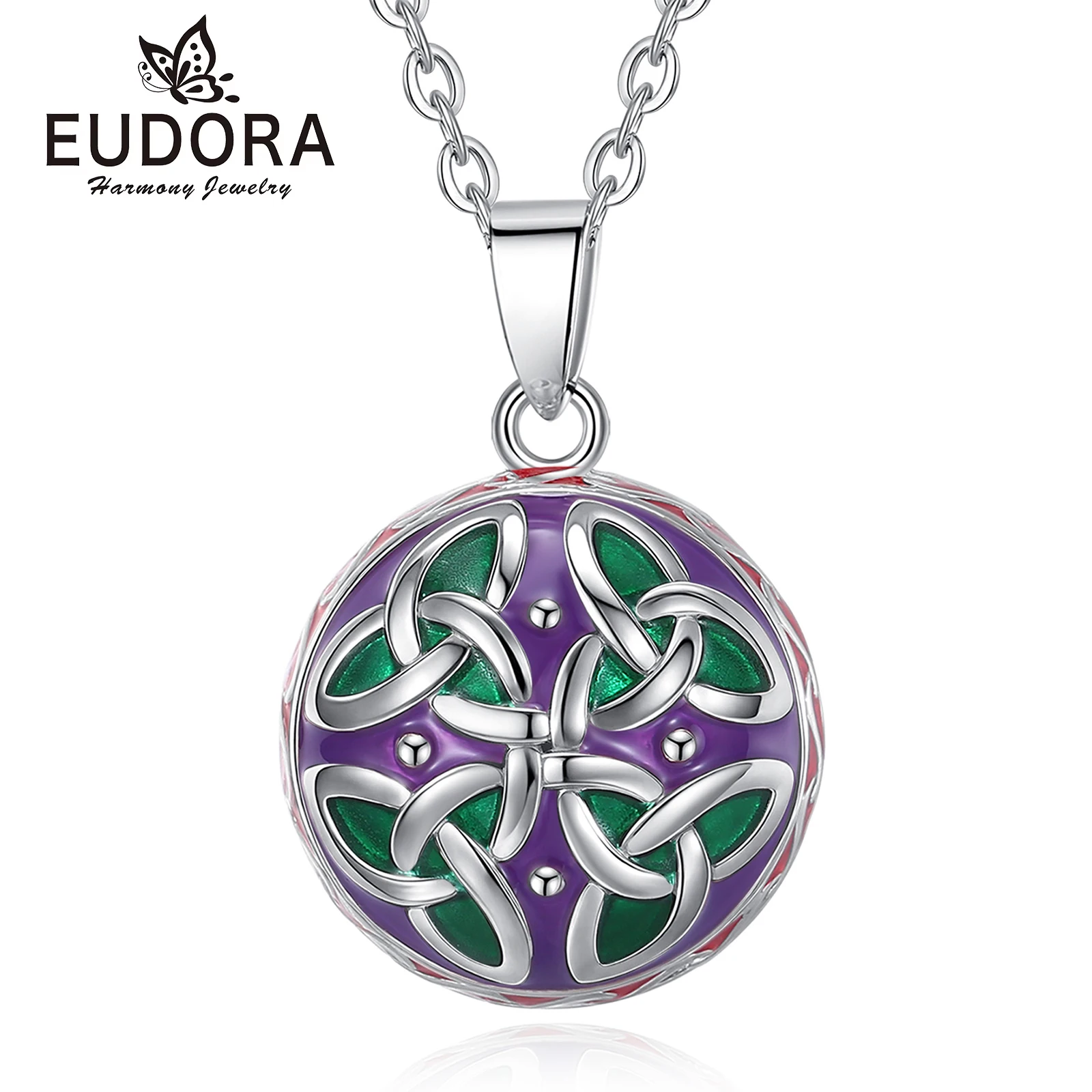 Eudora Bola de Grossesse Angel Caller Necklace Pregnancy Chime Ball Pendant Llamador de Ángeles Jewelry Maternity Gift for Women