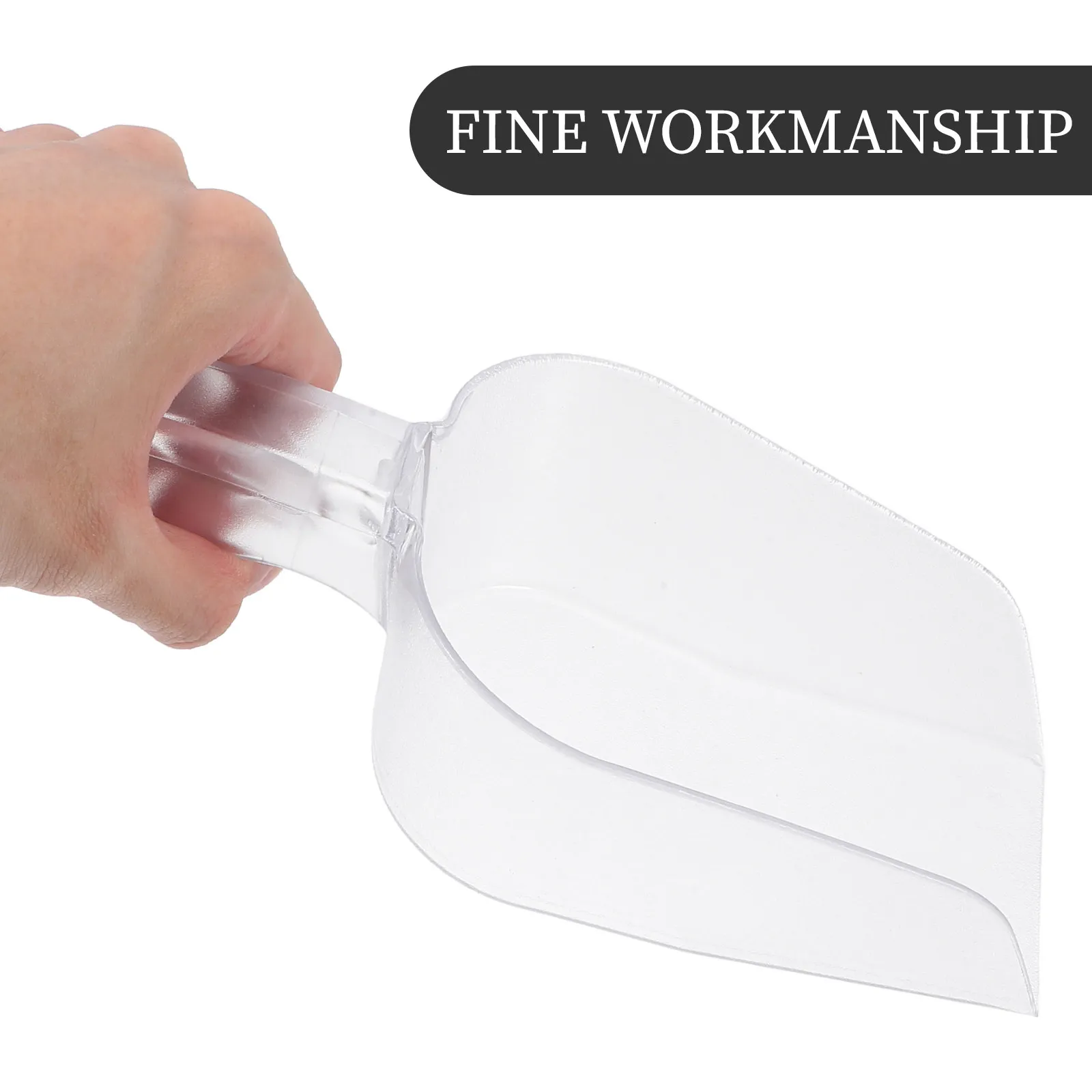 Cuchara para Hielo de Plástico, Apta para Refrigerador, con Mango Ergonómico para Recoger Hielo, Harina, Arroz, Papas Fritas sin Esfuerzo, para la Cocina