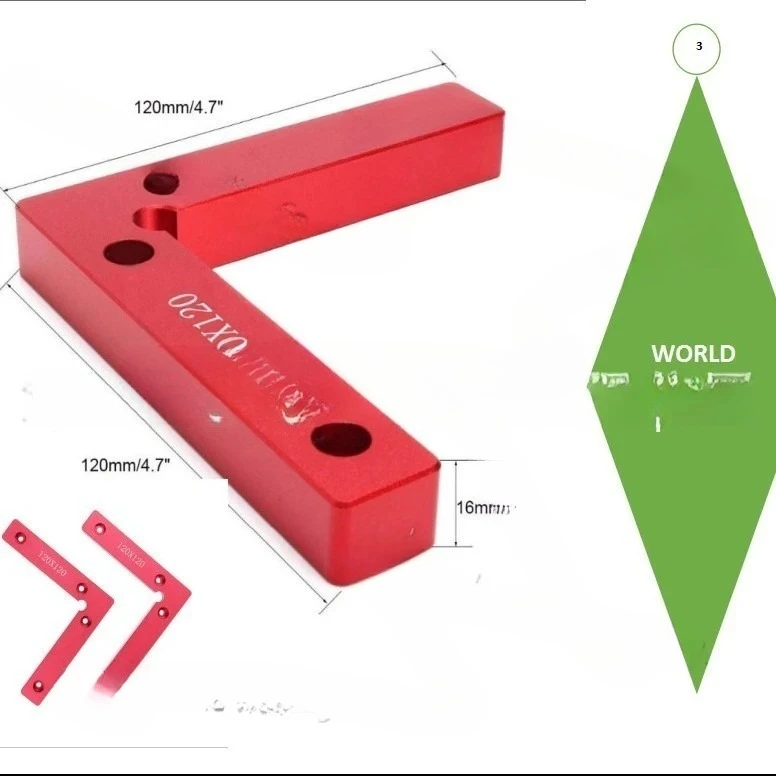 square ruler positioner fixture Right angle 90 degree positioning Triangle ruler block Right angle clip Woodworking tools