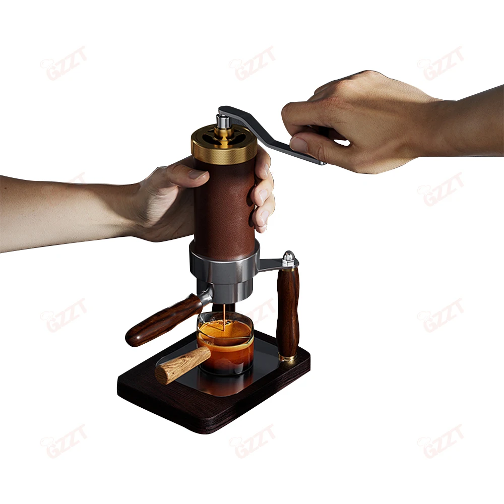 Manual Espress Coffee Maker 51MM Bottomless Powder Bowl Outdoor Camping Latte Italian Espresso High-pressure Hand Coffee Machine