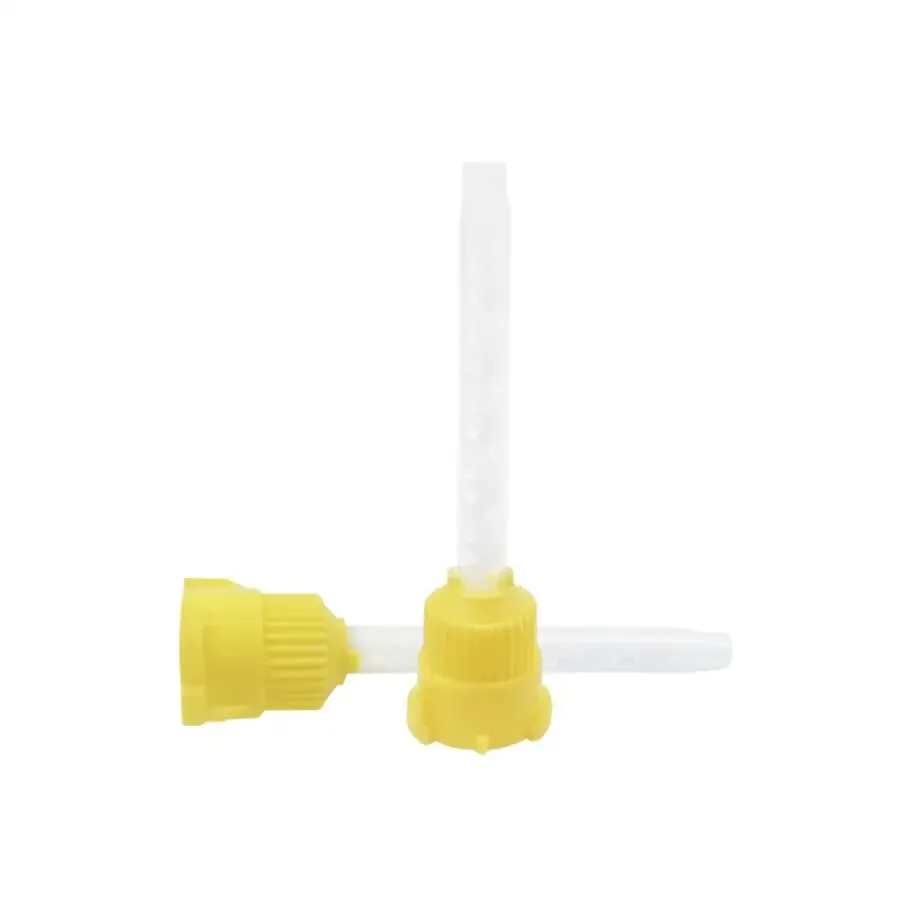 Dentistry Disposable Materials Dental Impression Mixing Tips Yellow Silicone Rubber Conveying Mixing Head Tube Nozzle Materials