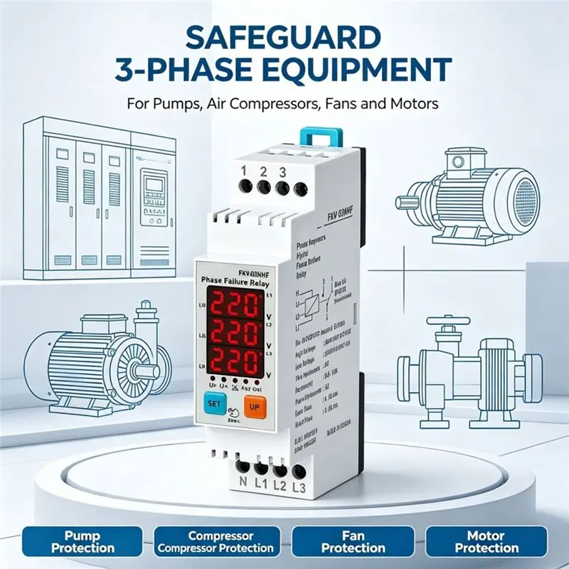 WCS-Phase Failure Detection Relay Module DSP FKV-03NHF Voltage And Phase Sequence Protection