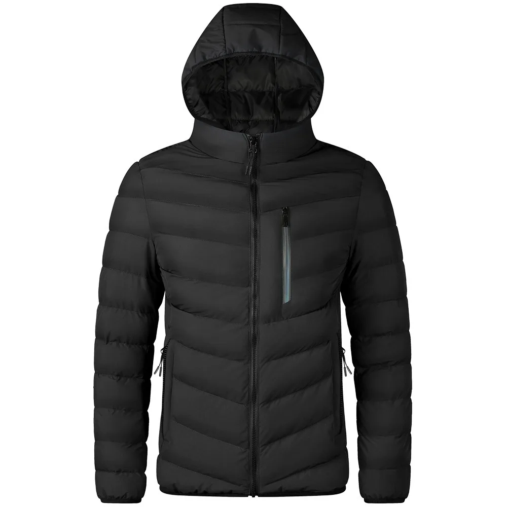 Casaco de algodão com capuz de luxo masculino outono inverno parkas quente fino algodão-acolchoado jaqueta leve fino à prova de vento outerwear roupas tendências