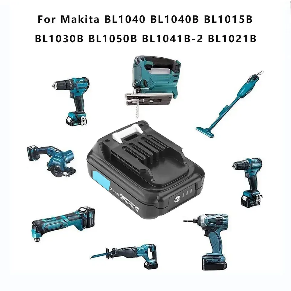 For Makita BL1021B BL1020 BL1016 BL1015 BL104 DF331D 12V 10.8V 3000mAh Li-ion Power Tools Rechargeable Battery