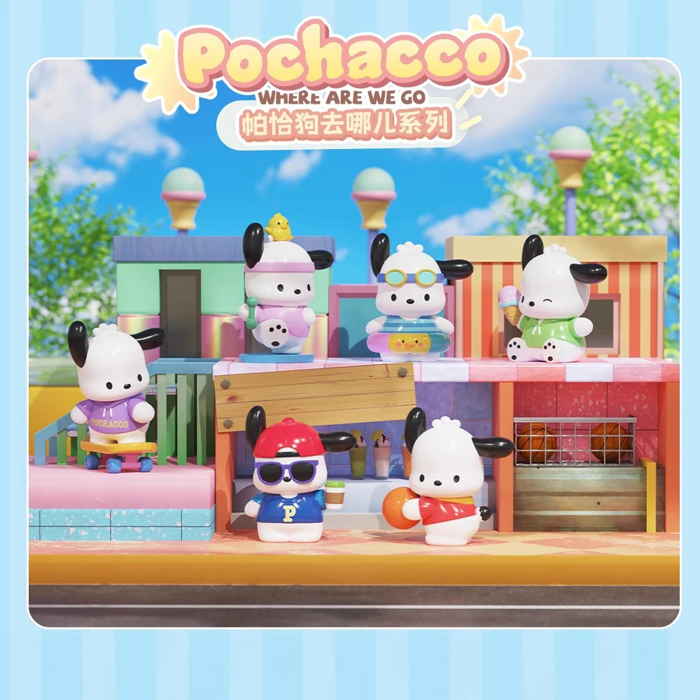 New Cartoon Anime Figures Sanrio Pochacco Peripheral Model Action Figure Toys Desktop Decoration Ornament Gift For Children Boy