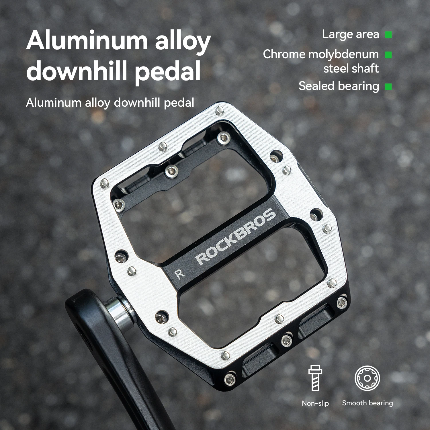 

ROCKBROS Bicycle Pedals Aluminum alloy Sealed Bearing Pedal Lightweight Mtb Road Bike Platform Pedals Non-Slip Dustproof