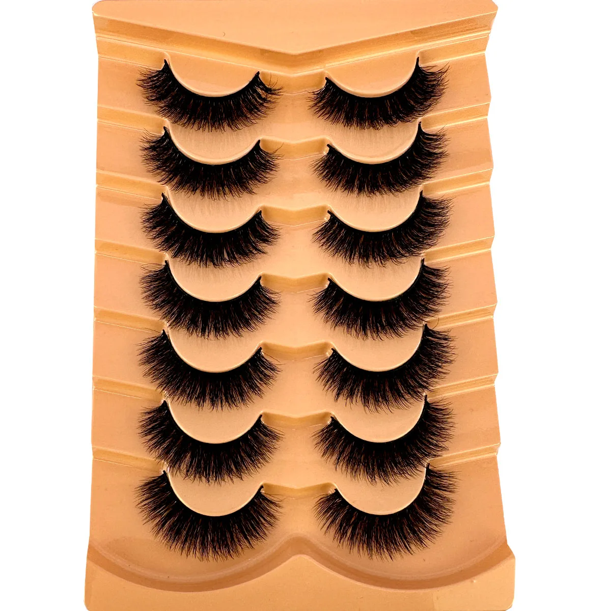 Mink Lashes C/D Curl Russian Strip Lashes 3D False Lashes Wispy Faux Mink Eyelashes Fluffy Fake Strip Lashes Look Like Extension