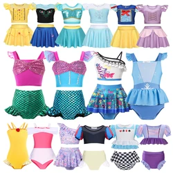 Little Girls Mermaid Belle Swimsuit Children Swimwear Pool Summer Cute Swimwear Bikini Sets Bathing Kids Suit