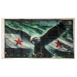 Bandera de Siria 90x150cm, Bandera del Pueblo Libre de Siria, Bandera de Poliéster 100D para Decoración del Hogar, Bandera de la Revolución Siria 3x5FT