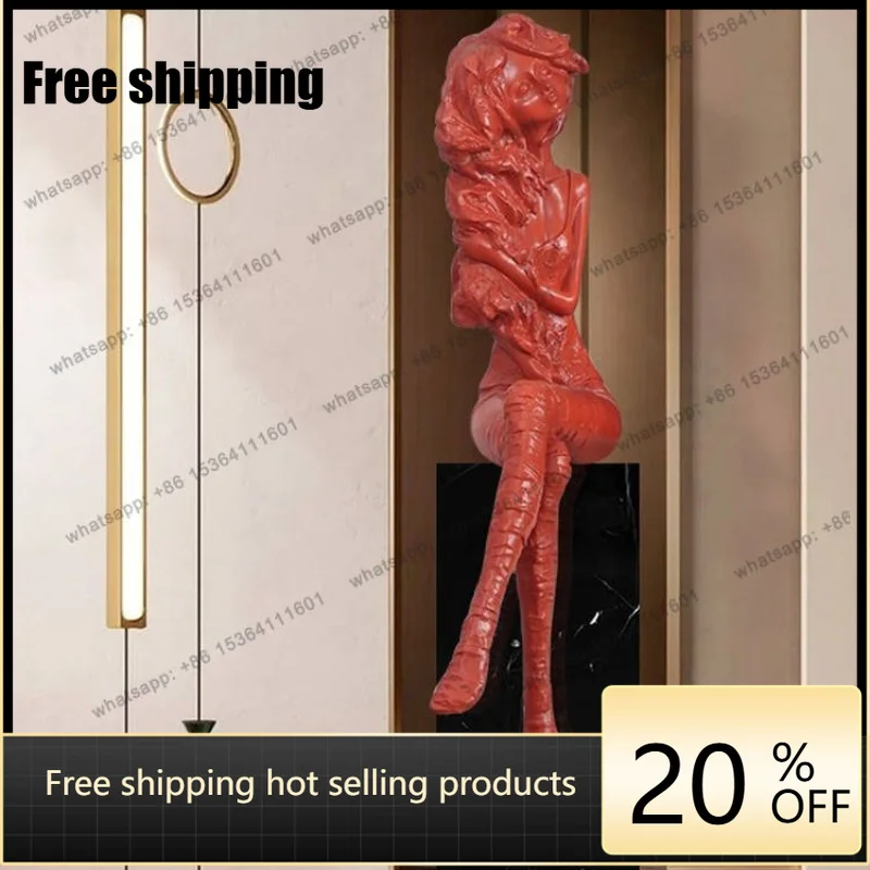 Factory DirectModern Minimalist Creative Character Sculpture Model Room Living Room TV Cabinet Home Art Soft Decoration