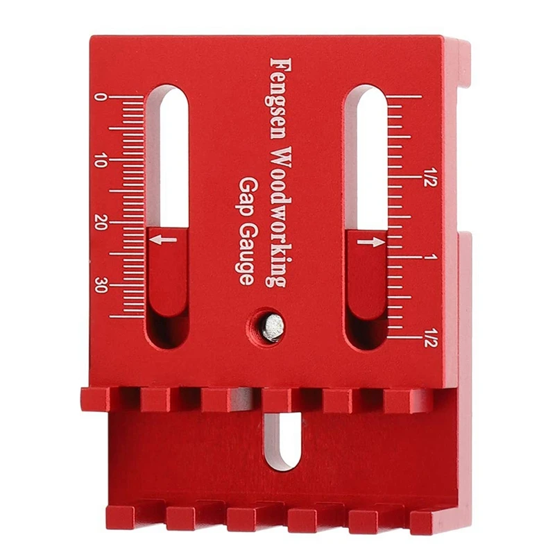 ABJI-calibro per spazi vuoti per la lavorazione del legno, righello a dente di sega per misurazione della profondità, mini regolatore per slot per sega in lega di alluminio, misuratore per marcatura del righello di linea