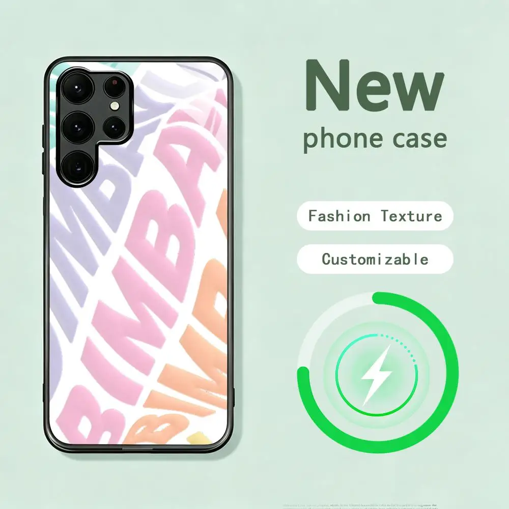 Funda de Teléfono con Logotipo de Marcas de Lujo B-BIMBAES Y LOLAES para Samsung S26 S25 S24 S23 S22 S21 S20 Plus Ultra Note20, Funda Magnética de Vidrio