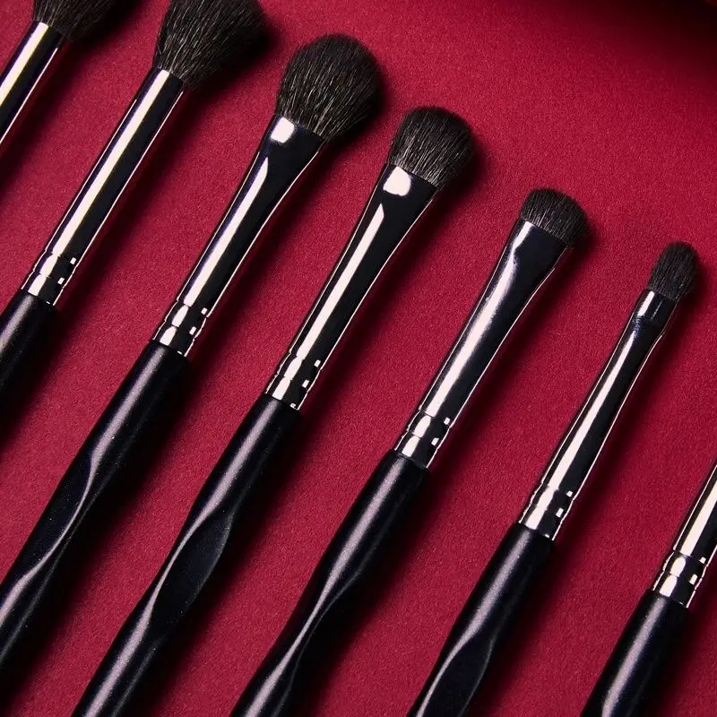 9-piece Makeup Brush Set Made Of Animal Hair, High-quality Wool, Suitable Beginners Novices, For Applying Loose Powder,