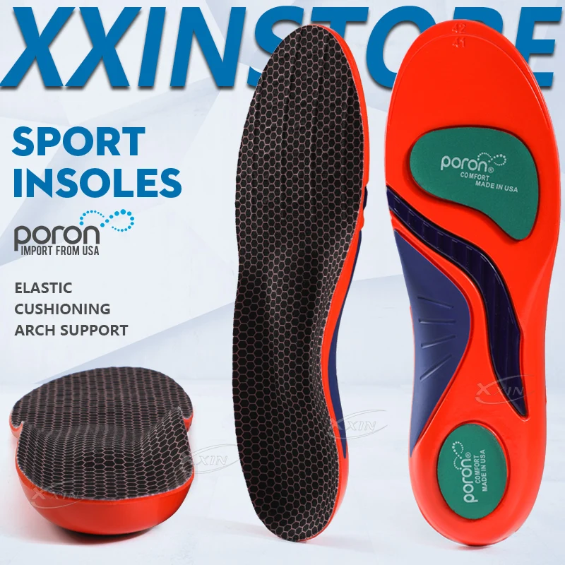 【Xxin】Arch Support Insole Poron Shock Absorption Flat Feet Shoe Pad Heel Pain Relief Size 35-48