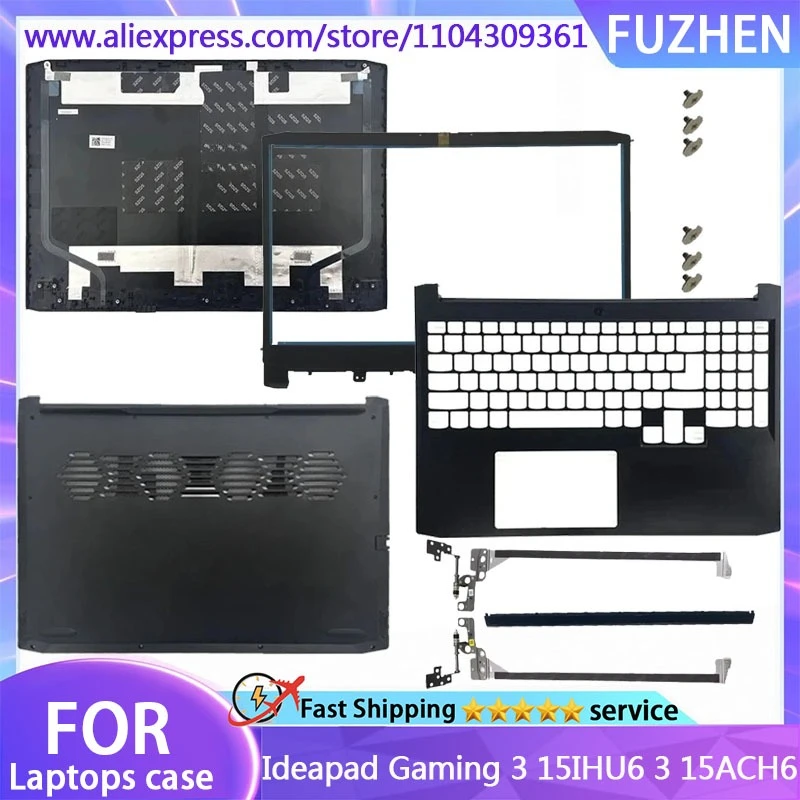 

NEW Cover For Ideapad Gaming 3 15IHU6 15ACH6 LCD Rear Cover/Top Cover/Front Frame/Palm Pad/Bottom Cover/hinges Black