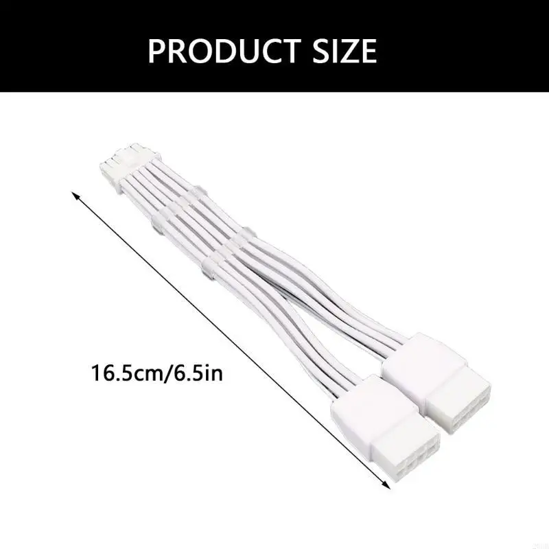 

20CB 12VHPWR Кабель графической карты с двойным кабелем от 8PIN до 16PIN (12+4PIN) Удвоитель GPU с стильной белой тисненой