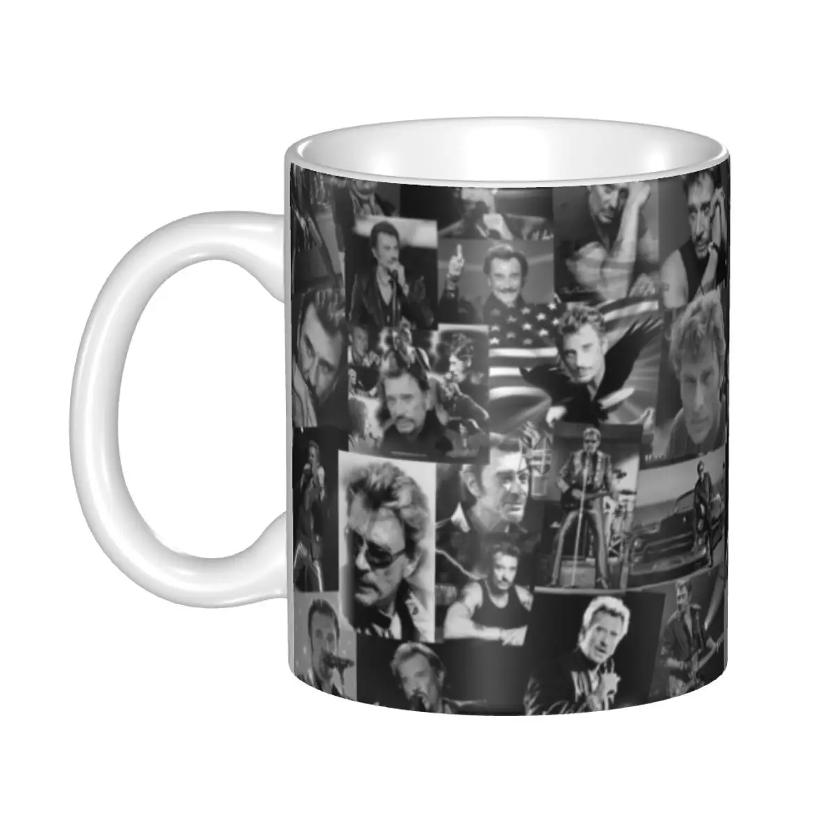 

Personalized French Rock Singer Johnny Hallyday Mugs DIY Ceramic Milk Tea Coffee Cups