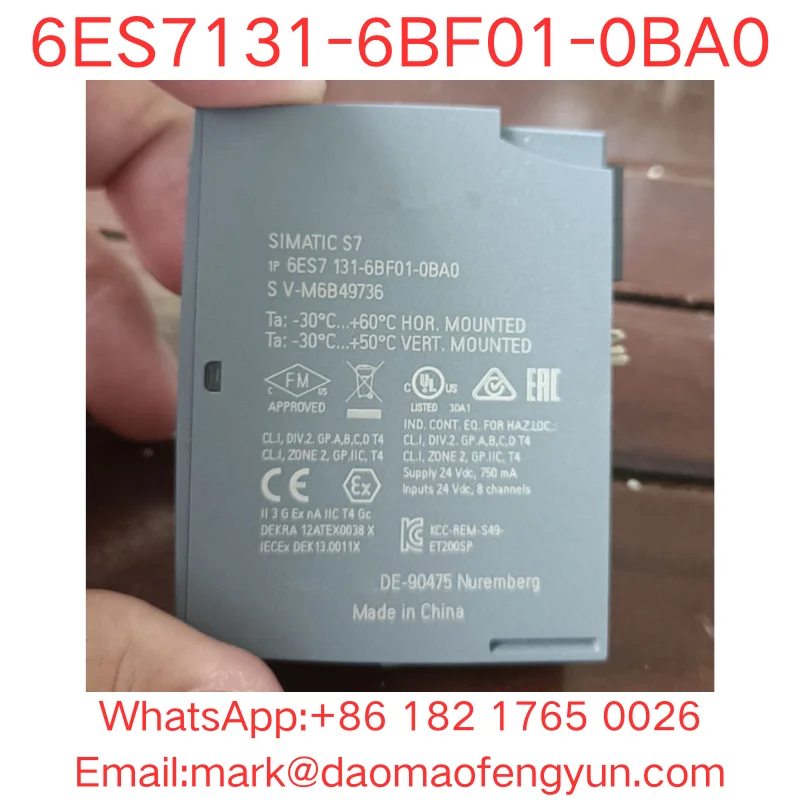 6ES7131-6BF01-0BA0 Used Tested OK In Good Condition SIMATIC ET 200SP, Digital input module