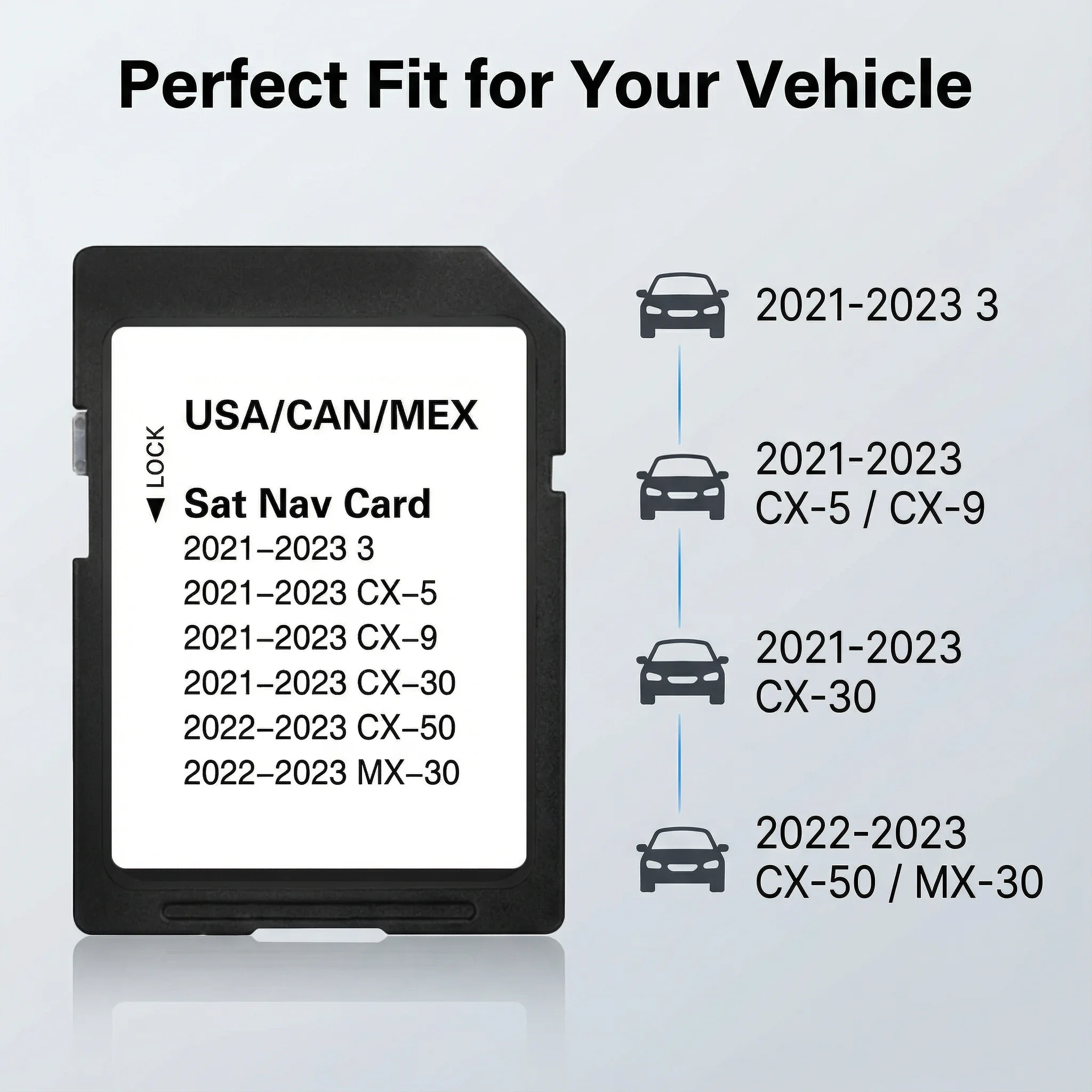 Tarjeta SD de Navegación Mazda 2025 TD2K66EZ1B - Mapas GPS para América del Norte - Compatible con Mazda 3/CX-5/CX-9/CX-30 2021-2023, 2022-2024